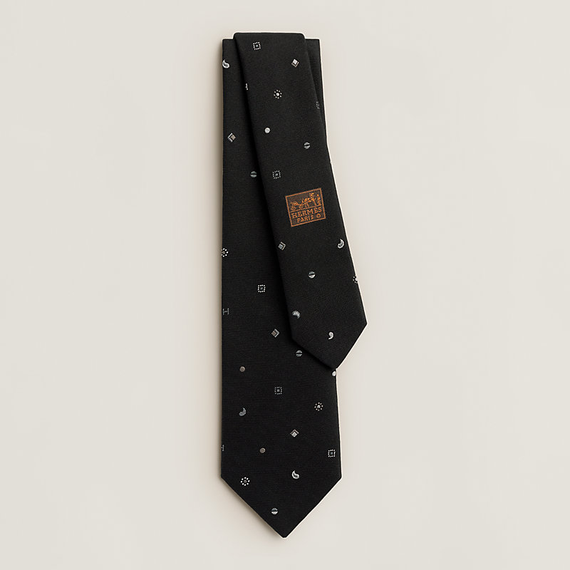 HERMES-PARIS ブラック ネクタイ H Paisley tie - Black | Hermès USA